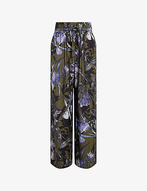ALLSAINTS: Tyler Batu floral-print high-rise woven trousers