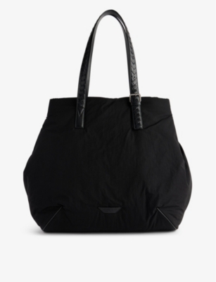 BOTTEGA VENETA: Logo-patch faux-leather tote bag
