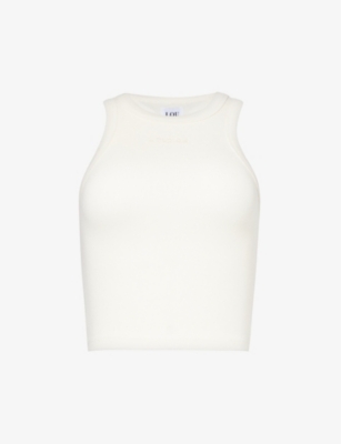 LOUNGE UNDERWEAR: Essential logo-embroidered stretch-cotton top