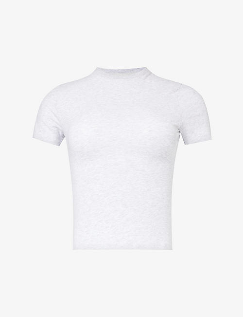 LOUNGE UNDERWEAR: Essential brand-embroidered stretch-cotton T-shirt