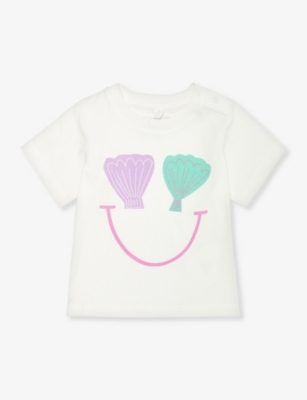 STELLA MCCARTNEY: Seashell and smiley-print cotton-jersey T-shirt 9-36 months