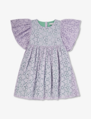 STELLA MCCARTNEY: Star-pattern cotton-poplin dress 4-12 years