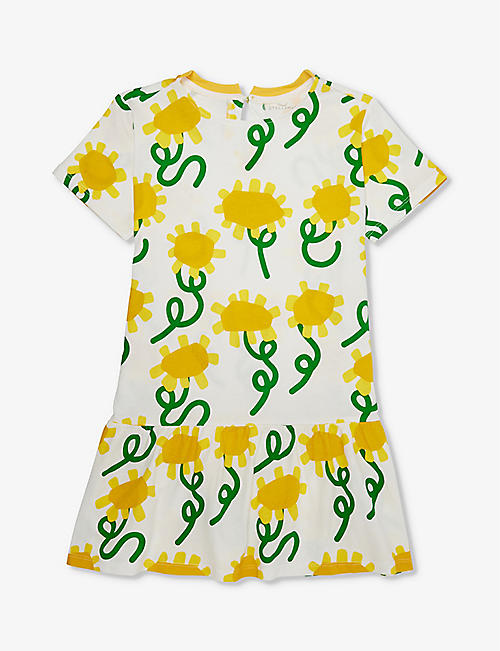 STELLA MCCARTNEY: Flower-print tiered-hem cotton-jersey dress 4-10 years