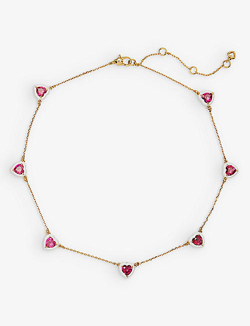 KATE SPADE NEW YORK: Station brass and cubic zirconia necklace