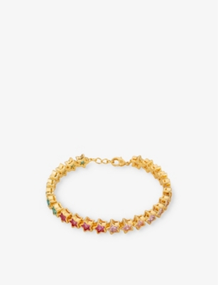 JULY CHILD: Aura Rainbow 18ct gold-plated brass bracelet
