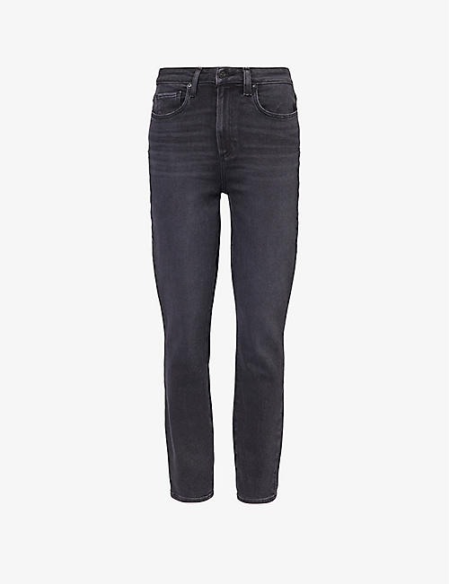 PAIGE: Flaunt Cheeky Ankle high-rise stretch-denim jeans