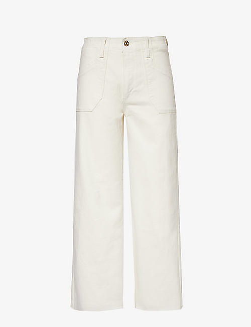 PAIGE: Anessa wide-leg high-rise stretch-denim jeans