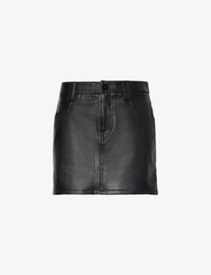 PAIGE: Tarra mid-rise faux-leather mini skirt