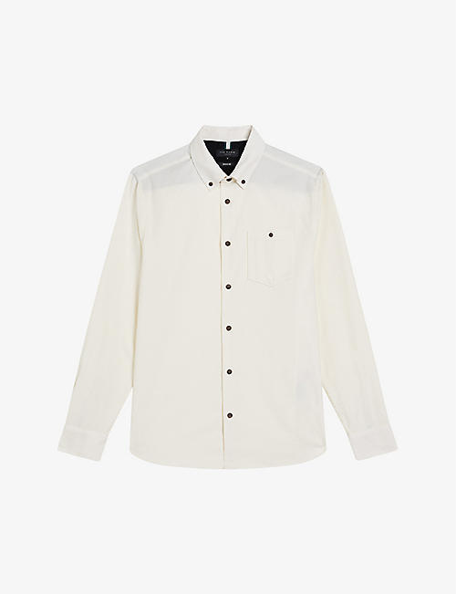 TED BAKER: Lecco patch-pocket regular-fit cotton-corduroy shirt
