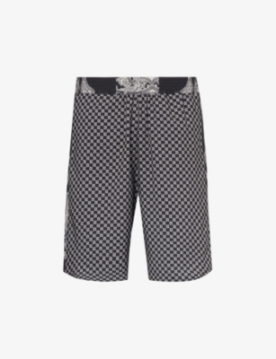BALMAIN: Brand-pattern relaxed-fit stretch-woven shorts