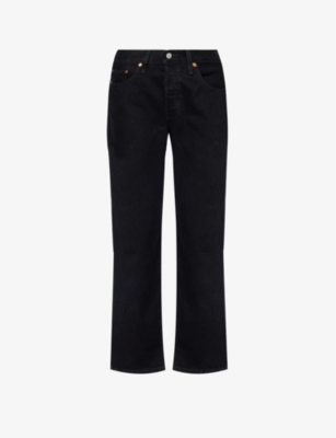 LEVIS: 501 cropped straight-leg mid-rise jeans