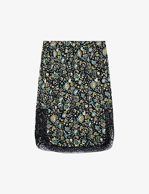 ZADIG&VOLTAIRE: Jozy floral-print silk midi skirt