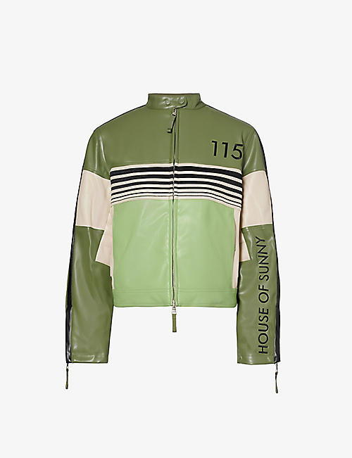 HOUSE OF SUNNY: The Racer branded faux-leather jacket