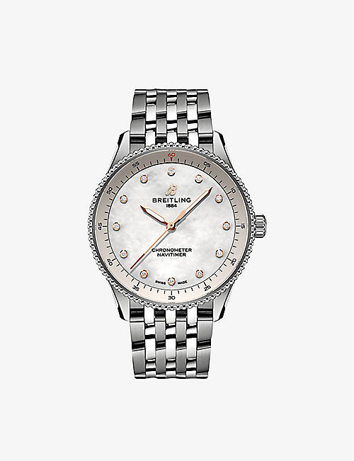 BREITLING: A77320E61A2A1 Navitimer 32 stainless-steel quartz watch