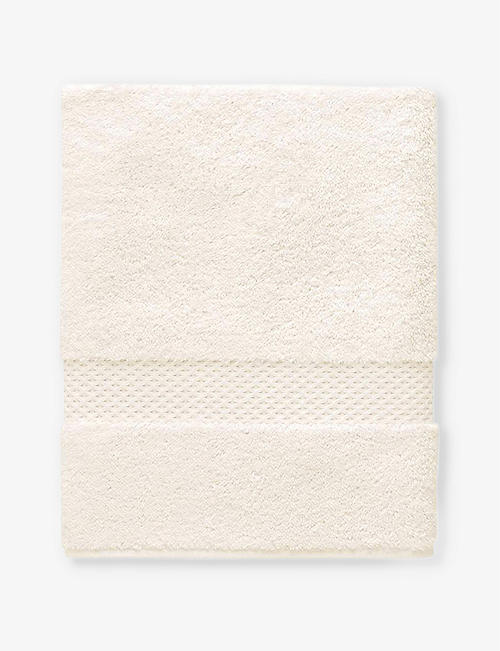 YVES DELORME: Etoile embroidered-stripe organic cotton-blend hand towel