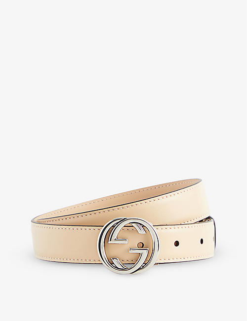 GUCCI: Logo-buckle leather belt