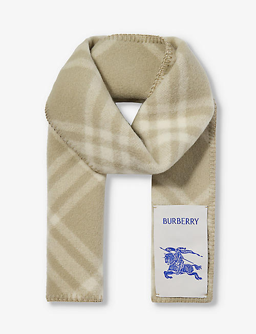 BURBERRY: Vintage Check brand-patch wool scarf