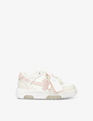 OFF-WHITE C/O VIRGIL ABLOH: Out of Office leather low-top trainers 4-8 years