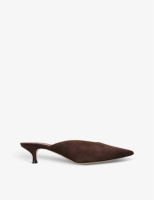 LE MONDE BERYL: Venetian pointed-toe suede heeled courts