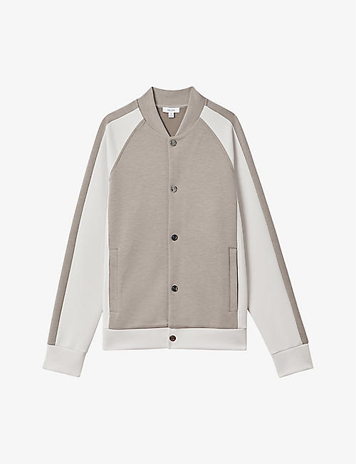 REISS: Pelham colour-blocked stretch-woven jacket