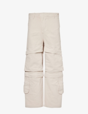 ENTIRE STUDIOS: Hard wide-leg relaxed-fit cotton-canvas cargo trousers