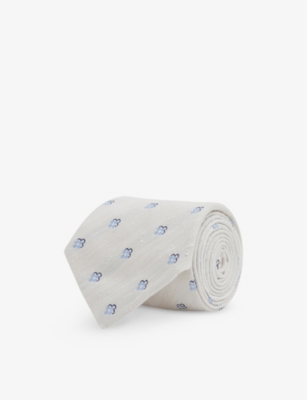 REISS: Francesco floral-pattern silk-blend tie