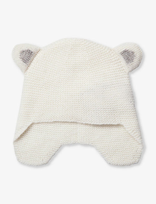 TROTTERS: Teddy newborn wool and cashmere-blend hat 0-9 months