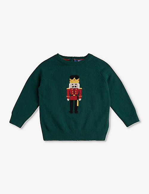 TROTTERS: Nutcracker-intarsia knitted jumper 3-24 months