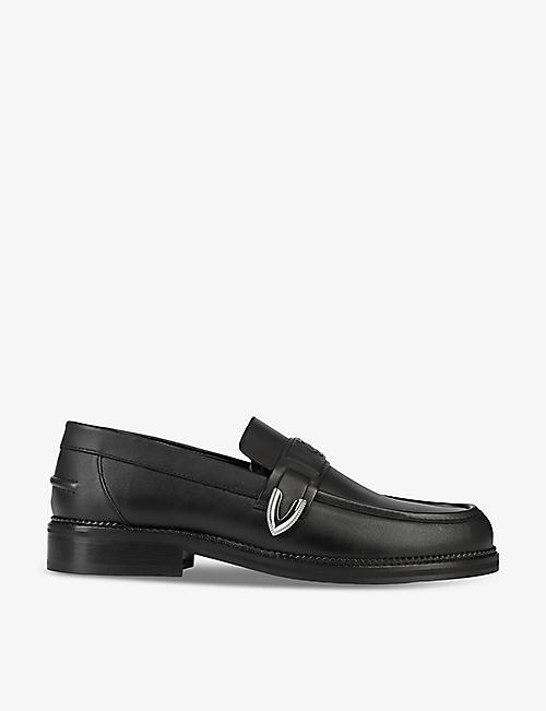 THE KOOPLES: Buckle-strap leather loafers