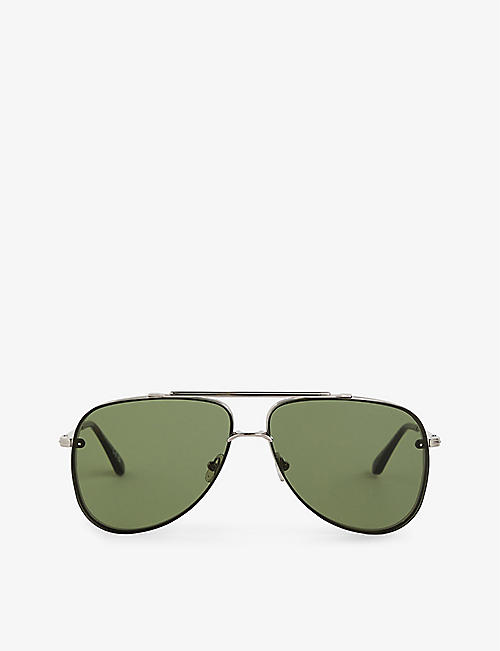 TOM FORD: FT1071 Leon aviator-frame metal sunglasses