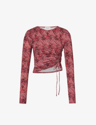 ISABEL MARANT ETOILE: Jazzy abstract-pattern stretch-woven top