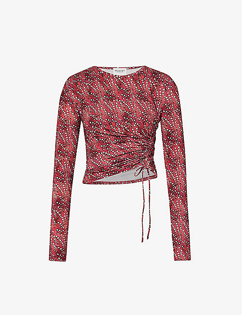 ISABEL MARANT ETOILE: Jazzy abstract-pattern stretch-woven top