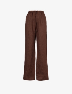 AEXAE: Straight-leg mid-rise linen trousers