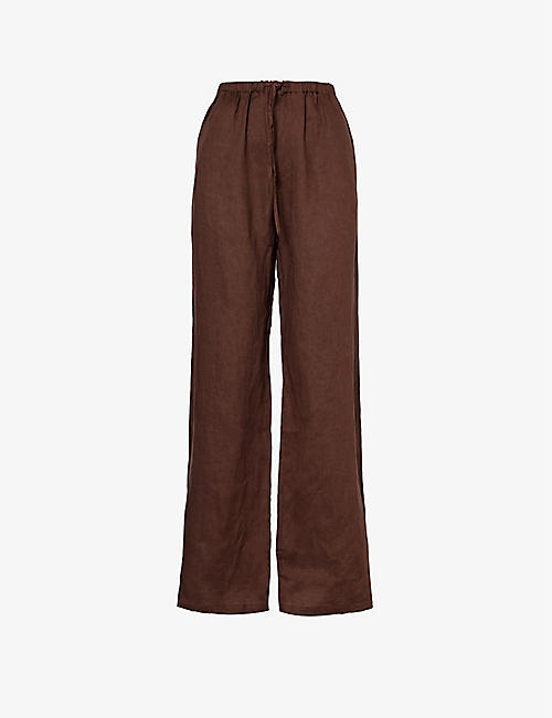 AEXAE: Straight-leg mid-rise linen trousers