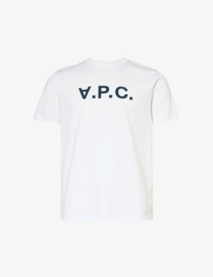 APC: Flocked brand-print cotton-jersey T-shirt