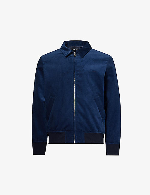 APC: Brand-embroidered cotton-corduroy jacket