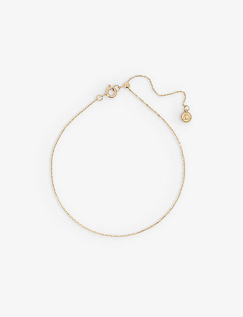THE ALKEMISTRY: Nude Shimmer 18ct recycled yellow-gold adjustable anklet
