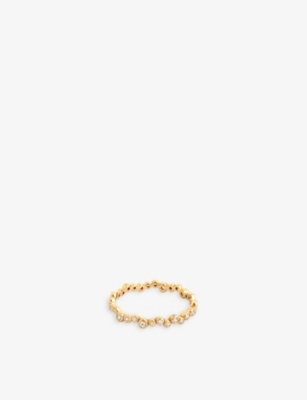 ASTRID & MIYU: Gleam 18ct yellow gold-plated recycled sterling-silver and zirconia ring