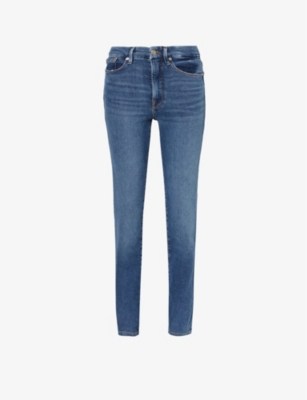 GOOD AMERICAN: Good Classic slim-leg high-rise stretch-denim jeans