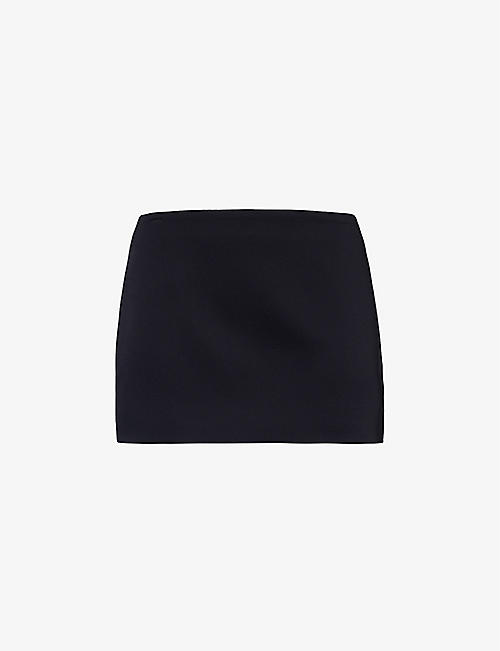 KHAITE: Jett clean-lined satin mini skirt