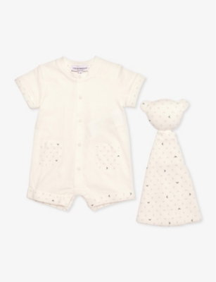 EMPORIO ARMANI: Romper and teddy two-piece cotton gift set 1-6 months