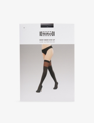 WOLFORD: Over-knee sheer stretch-woven stockings