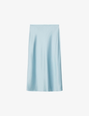 JOSEPH: Isaak high-rise silk-satin midi skirt