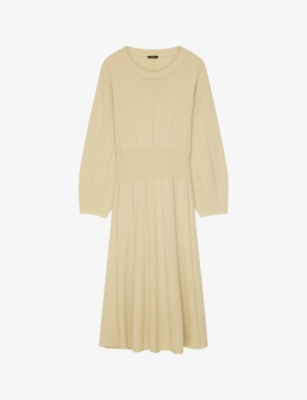 JOSEPH: Pleated wool-blend midi dress