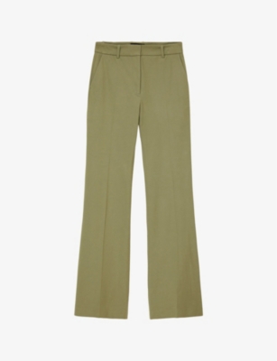 JOSEPH: Tafira structured-waist flared mid-rise stretch-woven trousers