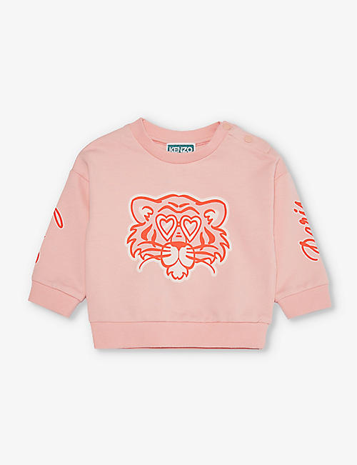 KENZO: Tiger graphic-print cotton-jersey sweatshirt 1-4 years
