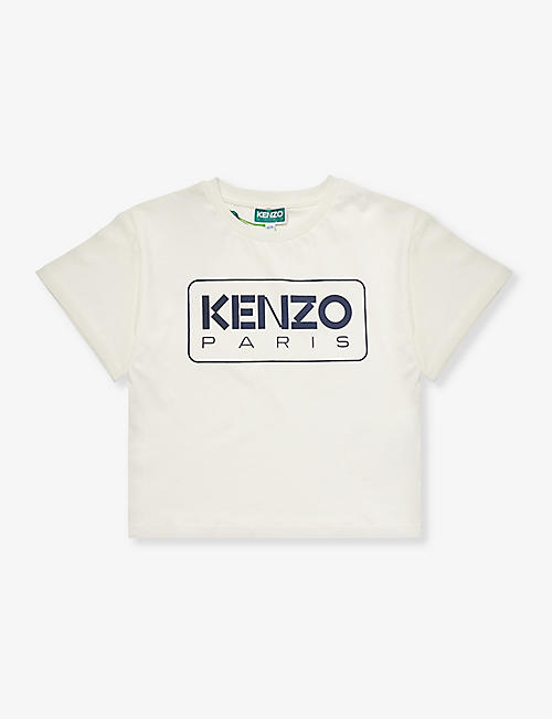 KENZO: Logo text-print cotton-jersey T-shirt  4-14 years