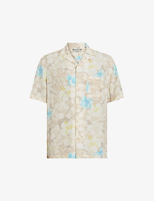 ALLSAINTS: Nevada floral-print short-sleeve woven shirt