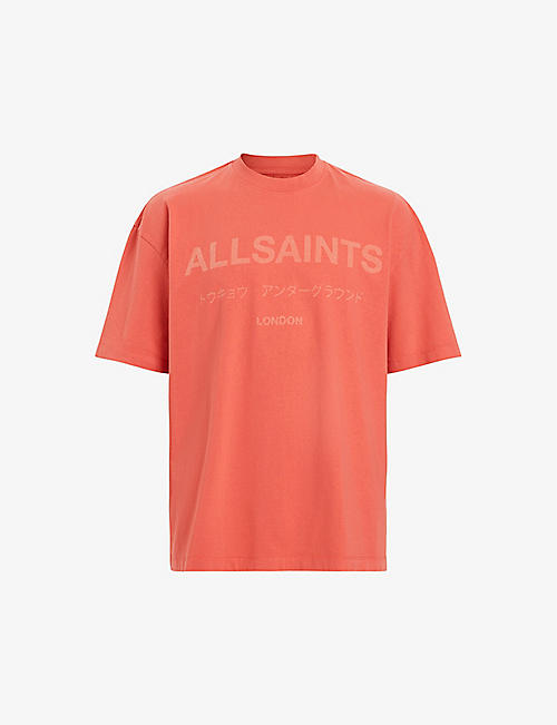 ALLSAINTS: Laser Underground logo text-print organic-cotton T-shirt