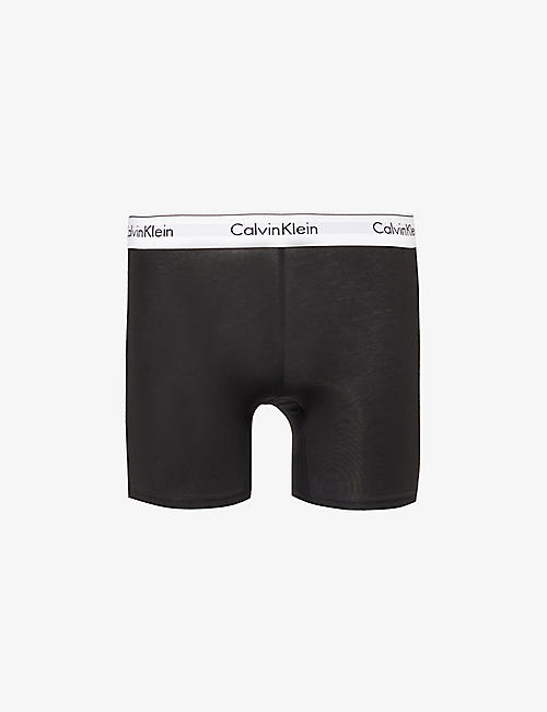 CALVIN KLEIN: Logo-waistband stretch-cotton blend boxer briefs